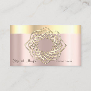 Elegant Classy Modern,Faux Gold Border Rose Gold Business Card