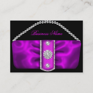 Elegant Classy Ornate Pink Silver Purse Profile Business Card