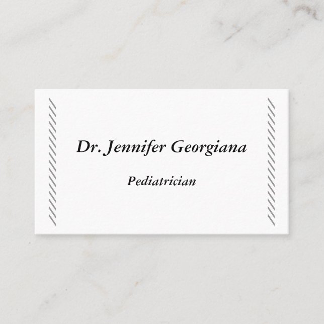 Elegant & Classy Paediatrician Business Card (Front)