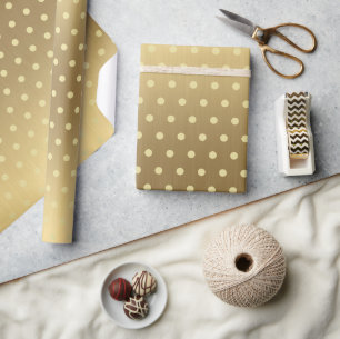 Elegant Classy Polka Dots on Gold Wrapping Paper
