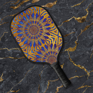 Elegant Classy Purple Gold Pattern Unique Stylish Pickleball Paddle