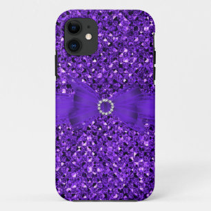 Elegant Classy Purple silver Glitter Look iPhone 11 Case