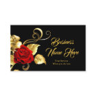 Elegant Classy Red Rose Black Gold Leaf