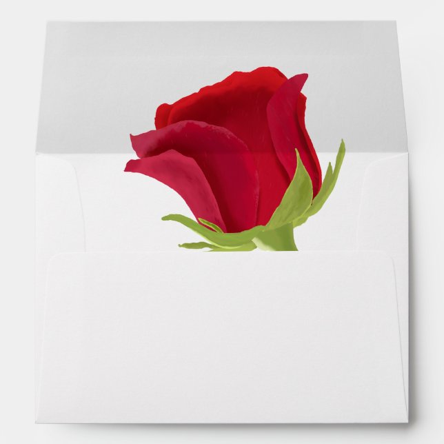 Elegant Classy Red Rose Bridal Shower  Envelope (Back (Bottom))