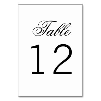 Elegant Classy Script Traditional Table Number