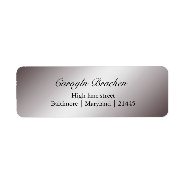 Elegant Classy Sheen Silver Wedding Return Address Label (Front)
