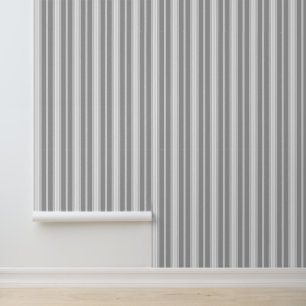 Elegant Classy Silver Grey Stripes Wallpaper