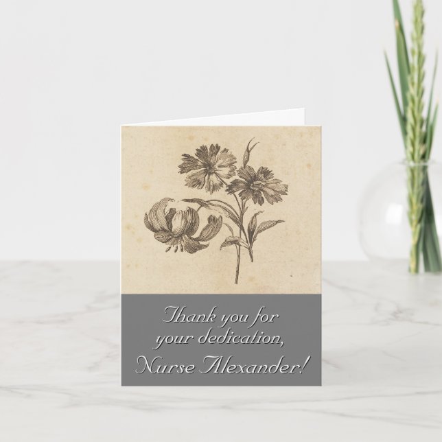 Elegant, Classy "Thank you for your dedication" Card (Front)
