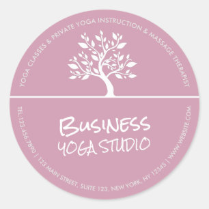 Elegant Classy Tree Yoga Meditation Instructor Classic Round Sticker