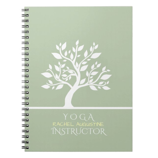 Elegant Classy Tree YOGA Studio Massage Therapy Notebook (Front)