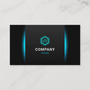 Elegant Classy Turquoise and Black Modern Futurism Business Card