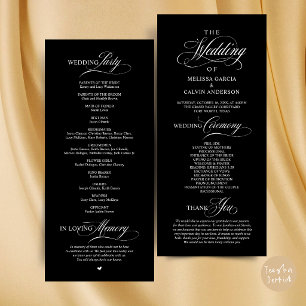 Elegant Classy Wedding Ceremony Order Program