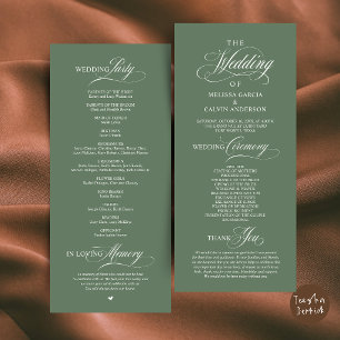 Elegant Classy Wedding Ceremony Order Program