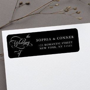 Elegant Classy Wedding Return Address Black Label