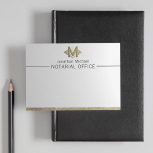 Elegant Classy White & Gold Personalised Monogram  Card