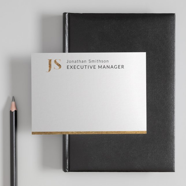 Elegant Classy White & Gold Personalised Monogram  Card (Creator Uploaded)