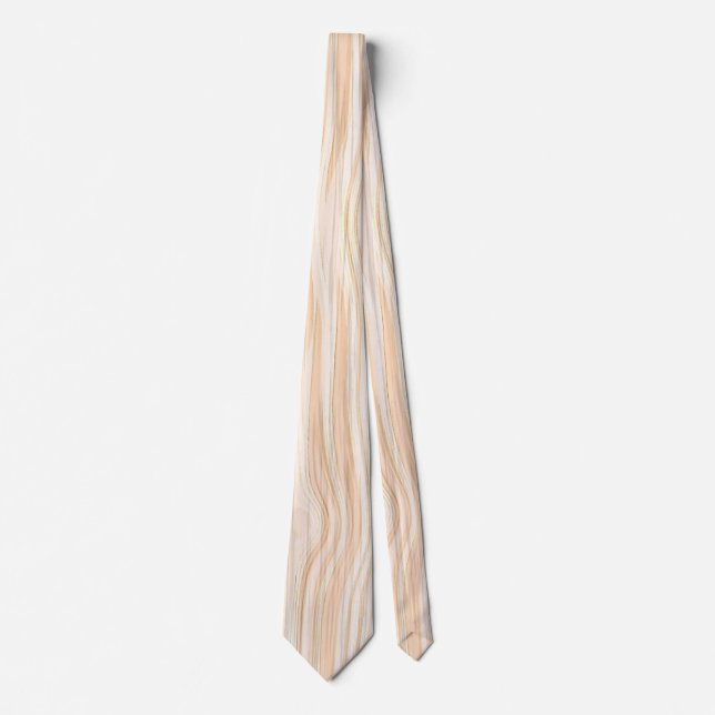 Elegant Classy White Stained Pastel Wood Pattern Tie (Front)