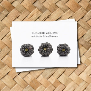 Elegant Clean Blackberry Nutritionist Health Coach Business Card