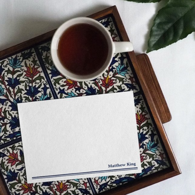 Elegant Clean Blue Lines Add Name Card (Creator Uploaded)