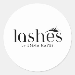 Elegant Clean Bold Lashes Artist Classic Round Sticker