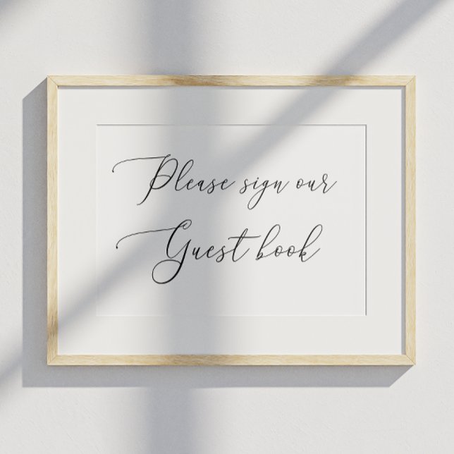 Elegant Clean Calligraphy Guest Book Wedding Sign (Creator Uploaded)