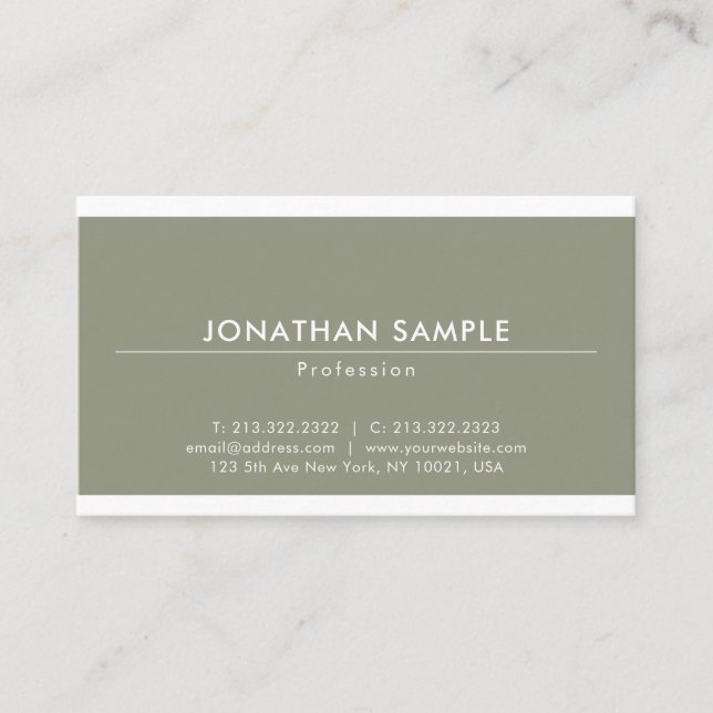 Elegant Clean Design Modern Plain Luxury Trendy Business Card (Front)