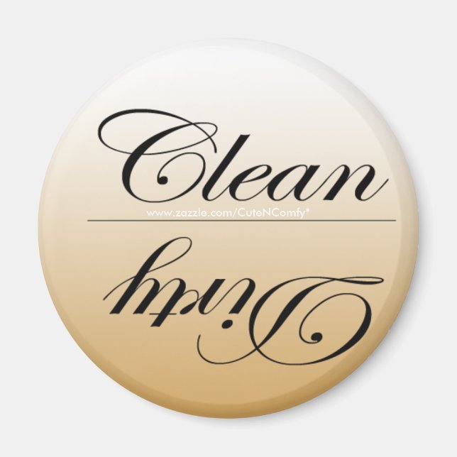 Elegant Clean/Dirty Dishwasher Magnets (Front)