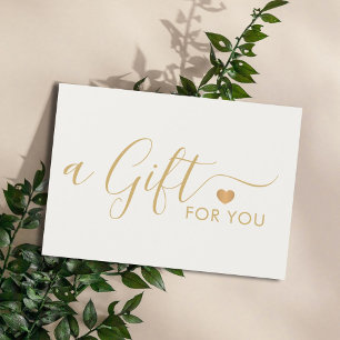 Elegant Clean Faux Gold Heart Warm White