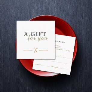 Elegant Clean Faux Gold Scissors Gift Certificate