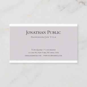 Elegant Clean Graphic Design Trendy Plain Modern Business Card