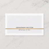 Elegant Clean Light Grey Faux Copper Line Attorney Business Card (Front)