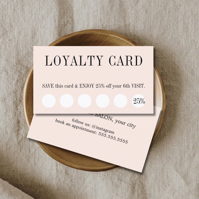 Elegant Clean Light Pastel White Salon 5+1 Loyalty Card (Creator Uploaded)