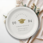Elegant Clean Minimal Simple Graduation Gold Foil Paper Plate<br><div class="desc">If you need any further customisation please feel free to message me on yellowfebstudio@gmail.com.</div>