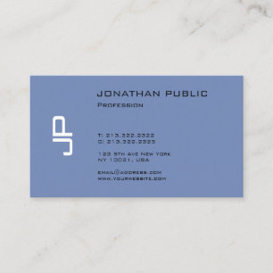 Elegant Clean Monogram Trendy Design Modern Plain Business Card