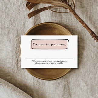 Elegant Clean Pastel Beauty Salon Appointment Card
