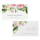 Elegant Clean Pink Green Watercolor Peony Floral