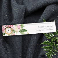 Elegant Clean Pink Green Watercolor Peony Floral