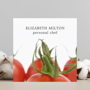 Elegant Clean Tomato Photo Personal Chef Square Business Card