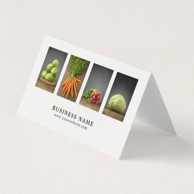 Elegant Clean Vegetables Nutritionist Chef Business Card (Front)