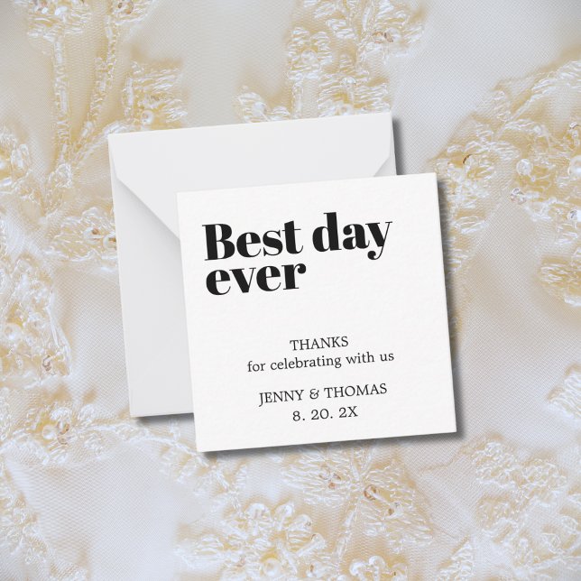 Elegant Clean Wedding Thank You Note Card (Creator Uploaded)