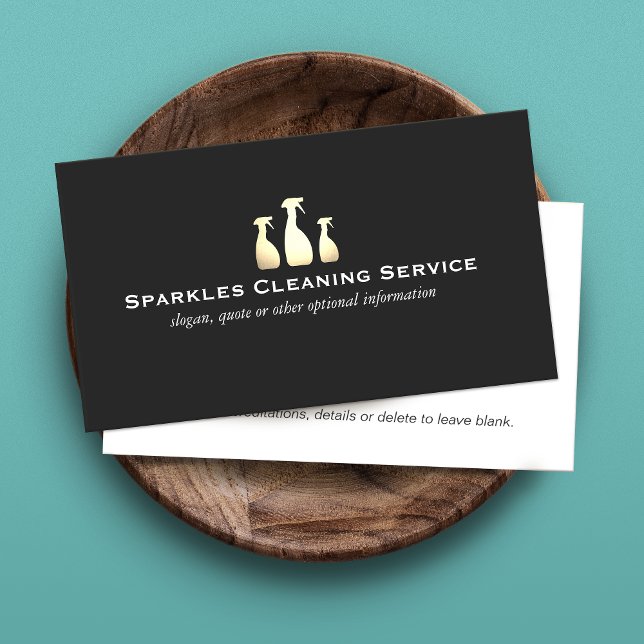 Elegant Cleaning Service Business Gold and Black Card (Creator Uploaded)