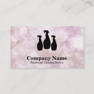 Elegant Cleaning Service Glitter Bokeh Business Ca Business Card
