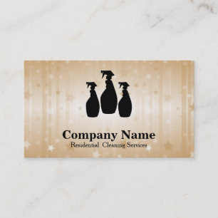 Elegant Cleaning Service Glitter Bokeh Business Card
