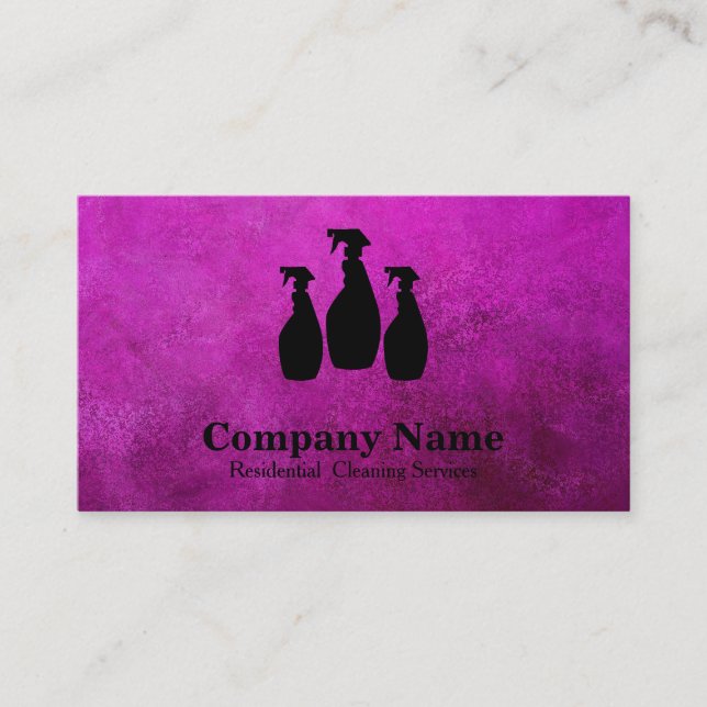Elegant Cleaning Service Glitter Bokeh Business Card (Front)