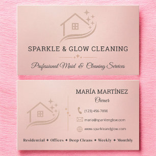 Elegant Cleaning Services Maid & Housekeeping Business Card