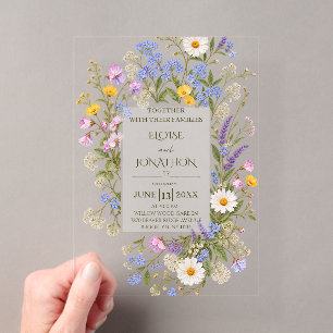 Elegant Clear Acrylic Wedding Invitation 