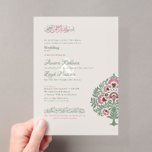 Elegant Clear Acrylic Wedding Invitation Islamic