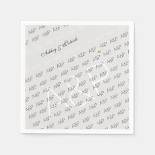 elegant, clear and simple monogram light-grey napkin