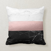 elegant clear black white marble faux rose gold