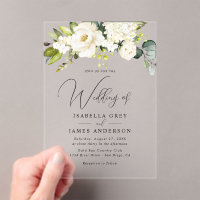 Elegant Clear Champagne Floral Foliage Wedding 